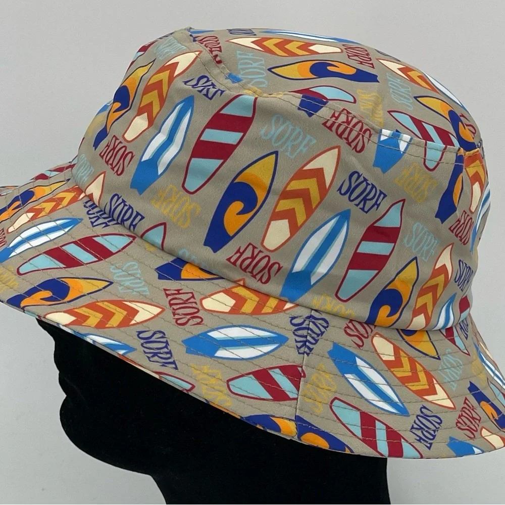 Surf Surfboard Tab Bucket Hat Broner Nylon Fishing Age 6-9 Cap Unisex Youth NWOT